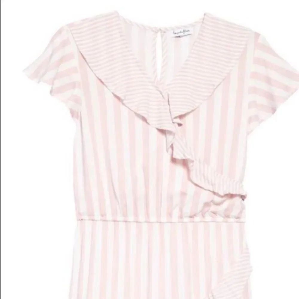 Love, Fire Pink/White Striped Girls Dress Sz LG